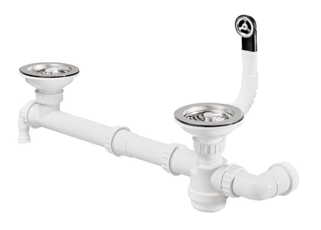 Liquida AR20WH 2.0 Bowl SMC Composite Reversible Inset Large White Kitchen Sink