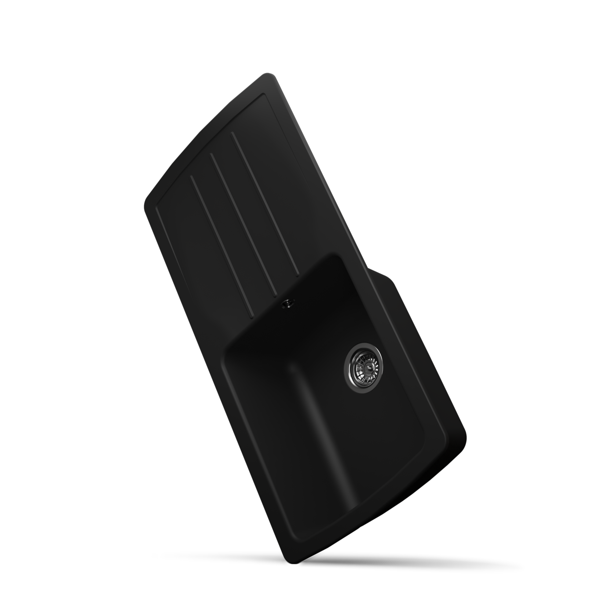 Liquida ZEN100BL 1.0 Bowl Composite Reversible Black Kitchen Sink And Waste Kit