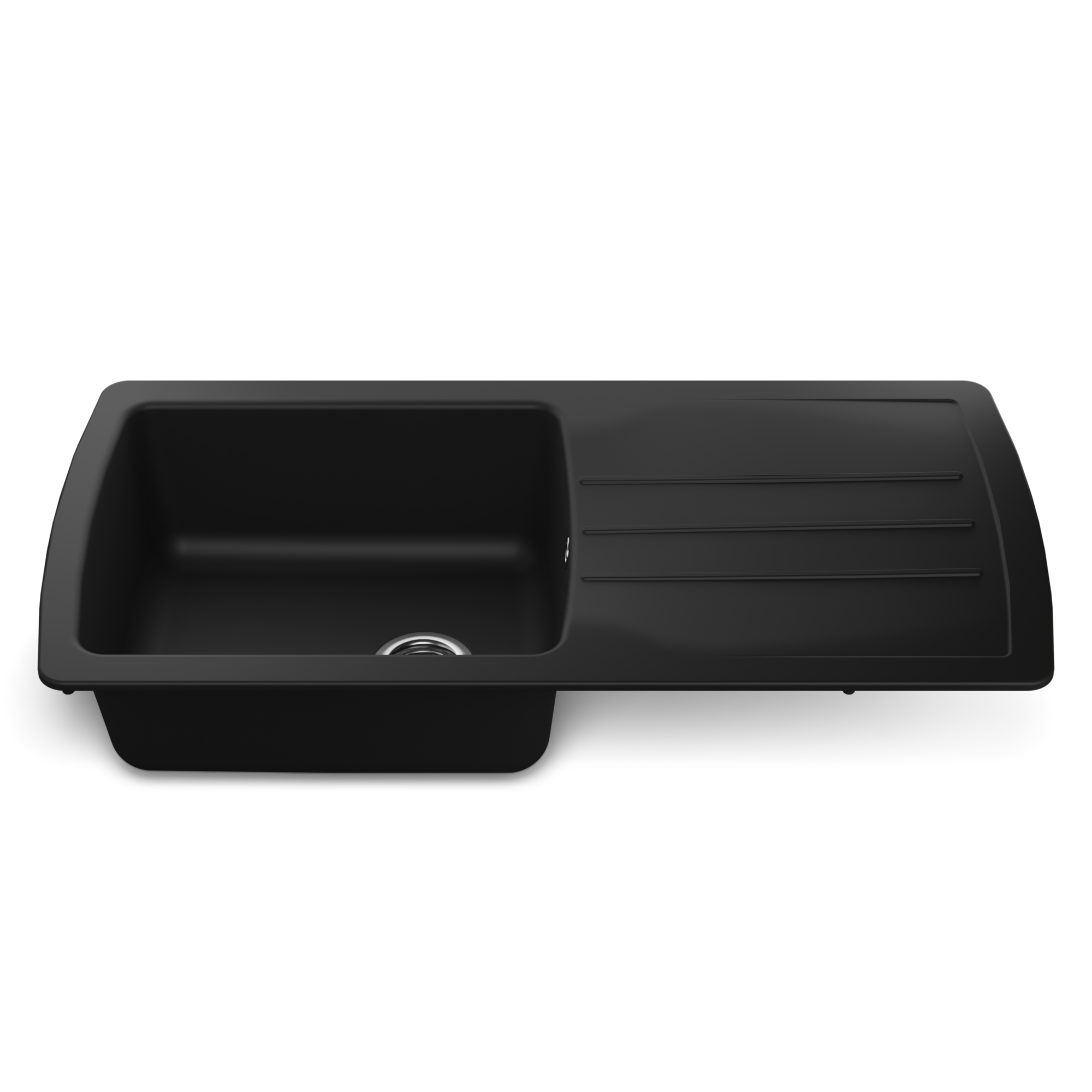 Liquida ZEN100BL 1.0 Bowl Composite Reversible Black Kitchen Sink And Waste Kit