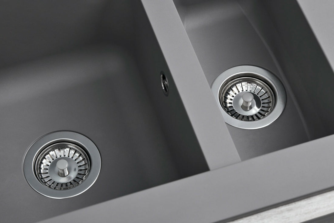 Liquida EW15GR 1.5 Bowl Composite Reversible Inset Grey Kitchen Sink 1000x500mm