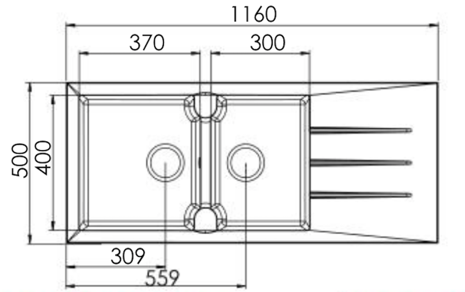 Liquida LP20BL 2.0 Bowl Composite Reversible Inset Black Kitchen Sink With Waste