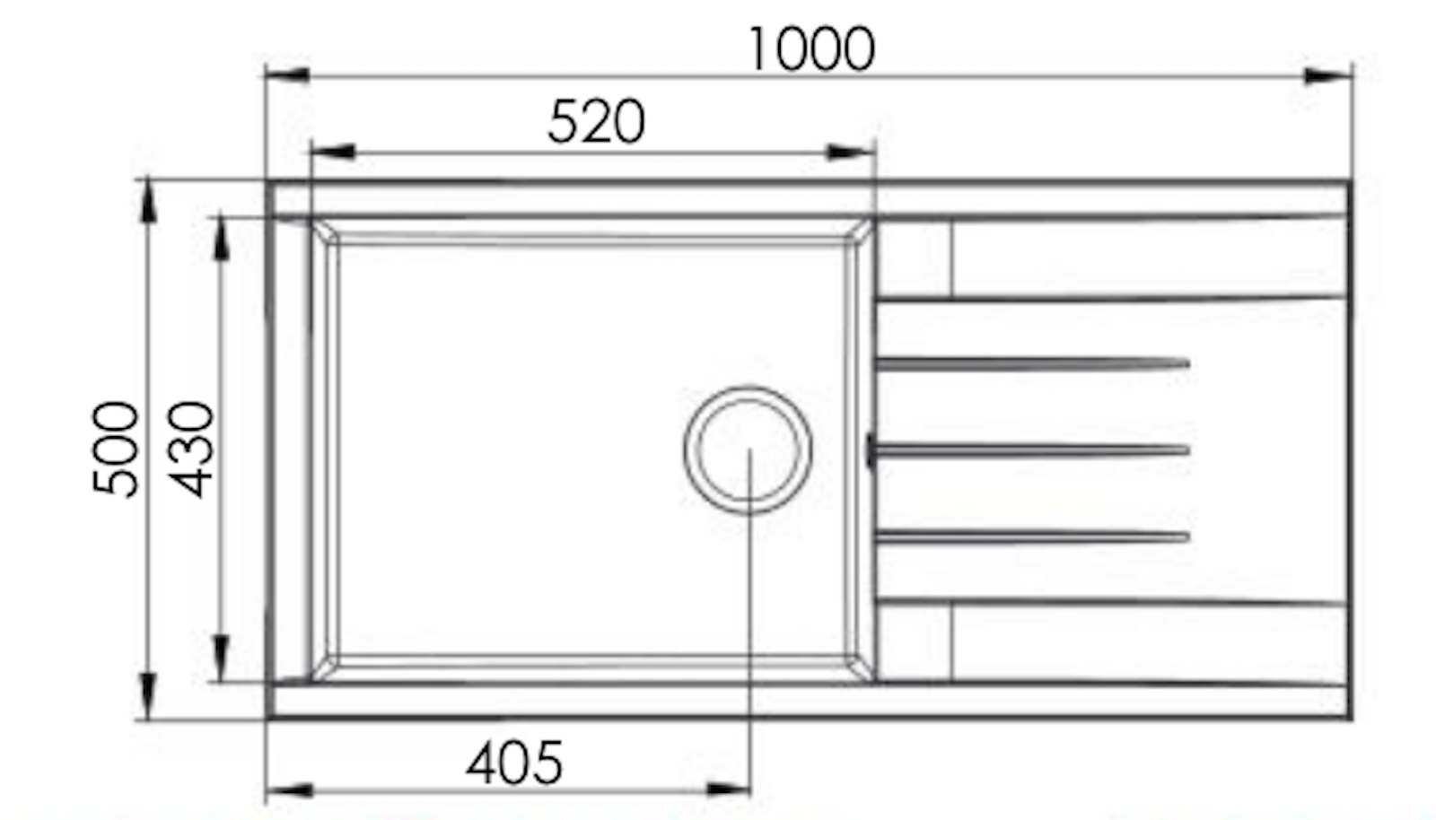 Liquida CU10WH 1.0 Bowl Composite Reversible Inset White Kitchen Sink - GRADED