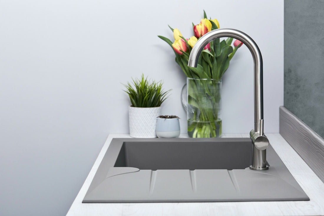 Liquida LP10GR 1 Bowl Composite Reversible Inset Grey Kitchen Sink - GRADED