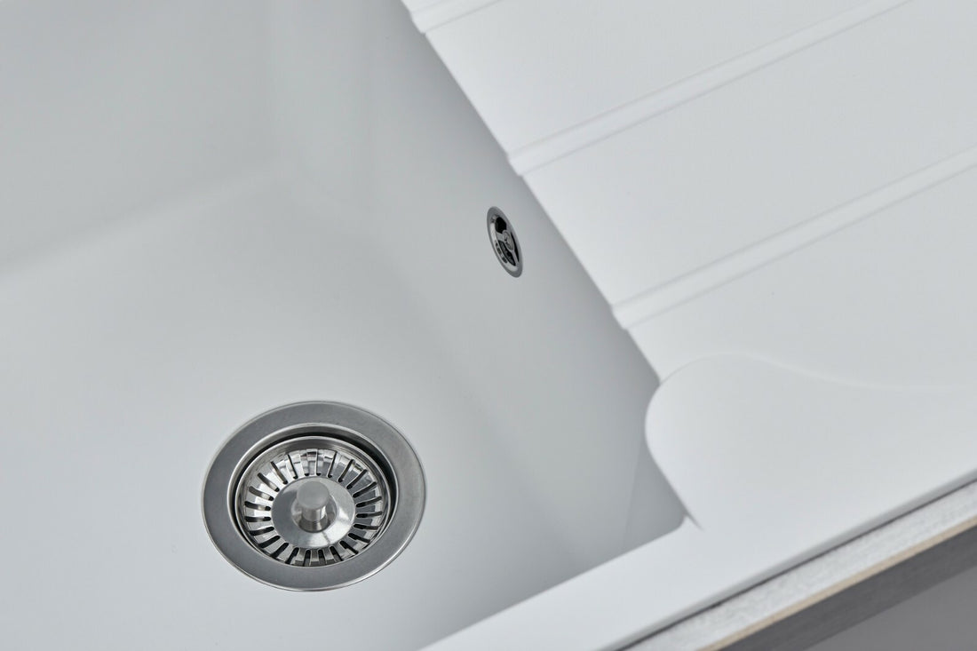 Liquida LP10WH 1.0 Bowl Composite Reversible White Kitchen Sink - GRADED