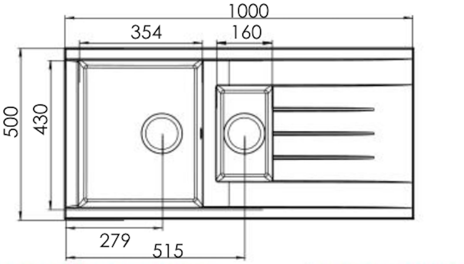 Liquida CU15GR 1.5 Bowl Composite Reversible Inset Grey Kitchen Sink - GRADED