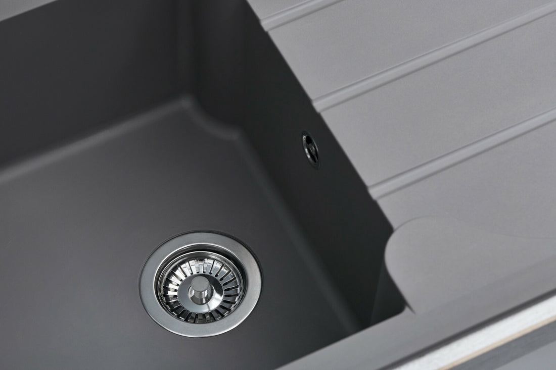 Liquida LP10GR 1 Bowl Composite Reversible Inset Grey Kitchen Sink - GRADED