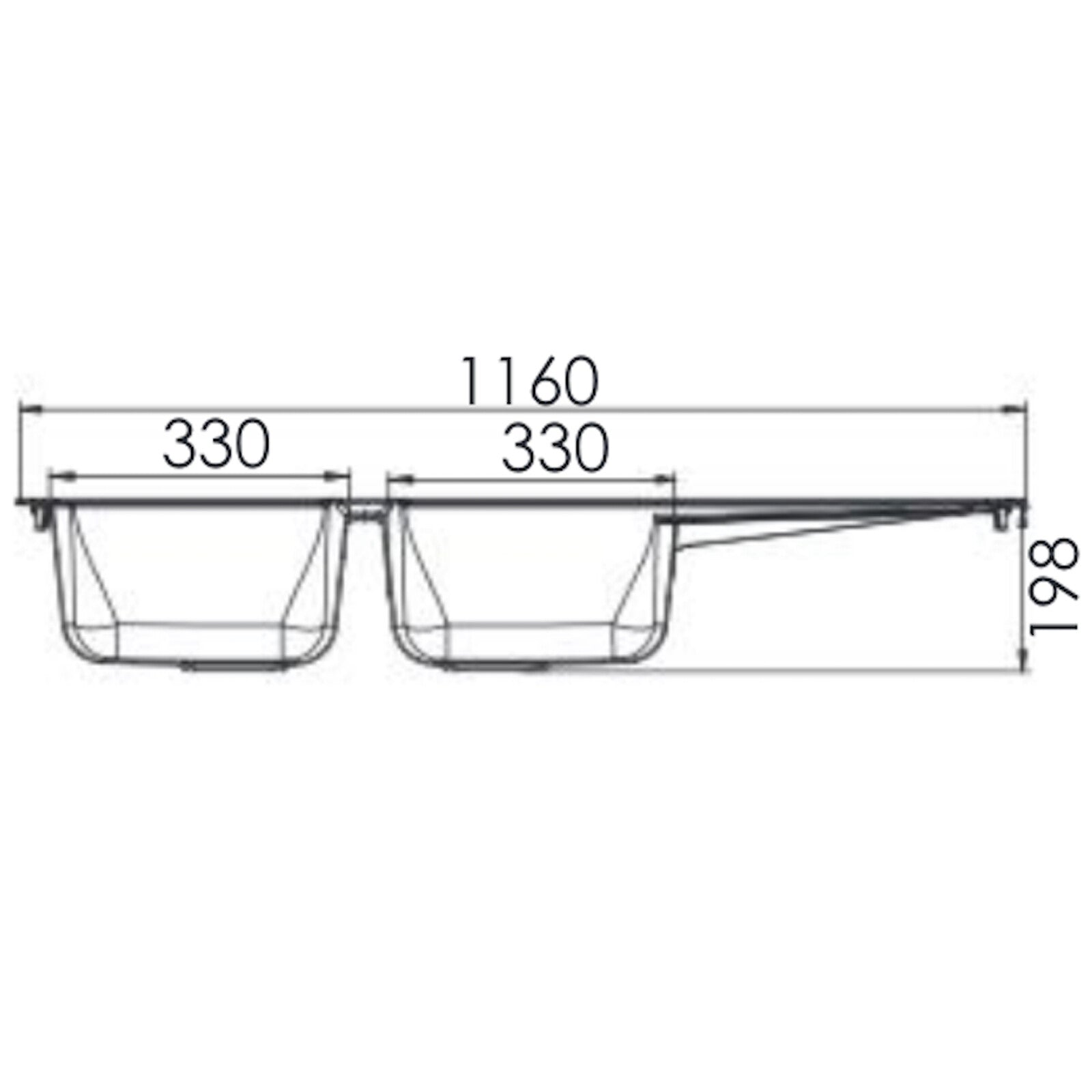 Liquida AR20BL 2.0 Bowl Composite Reversible Inset Black Kitchen Sink - GRADED