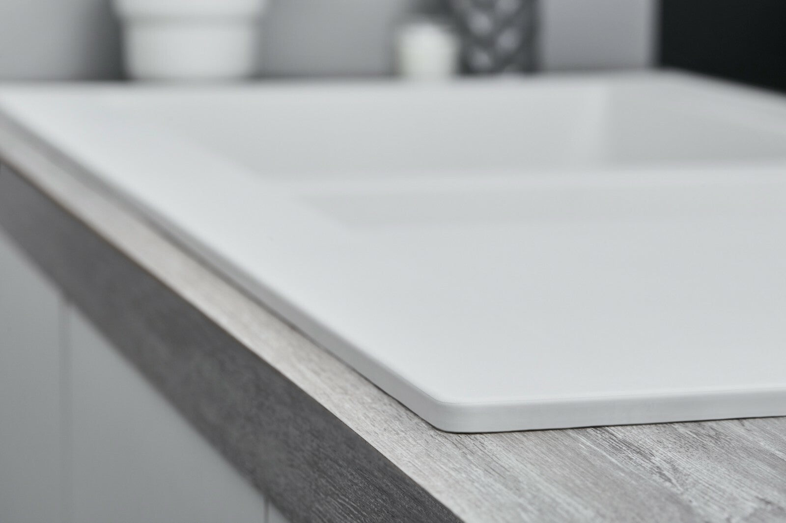 Liquida EW15WH 1.5 Bowl Composite Reversible Inset White Kitchen Sink - GRADED