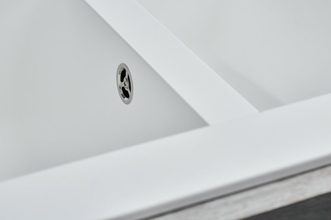 Liquida EW15WH 1.5 Bowl Composite Reversible Inset White Kitchen Sink - GRADED