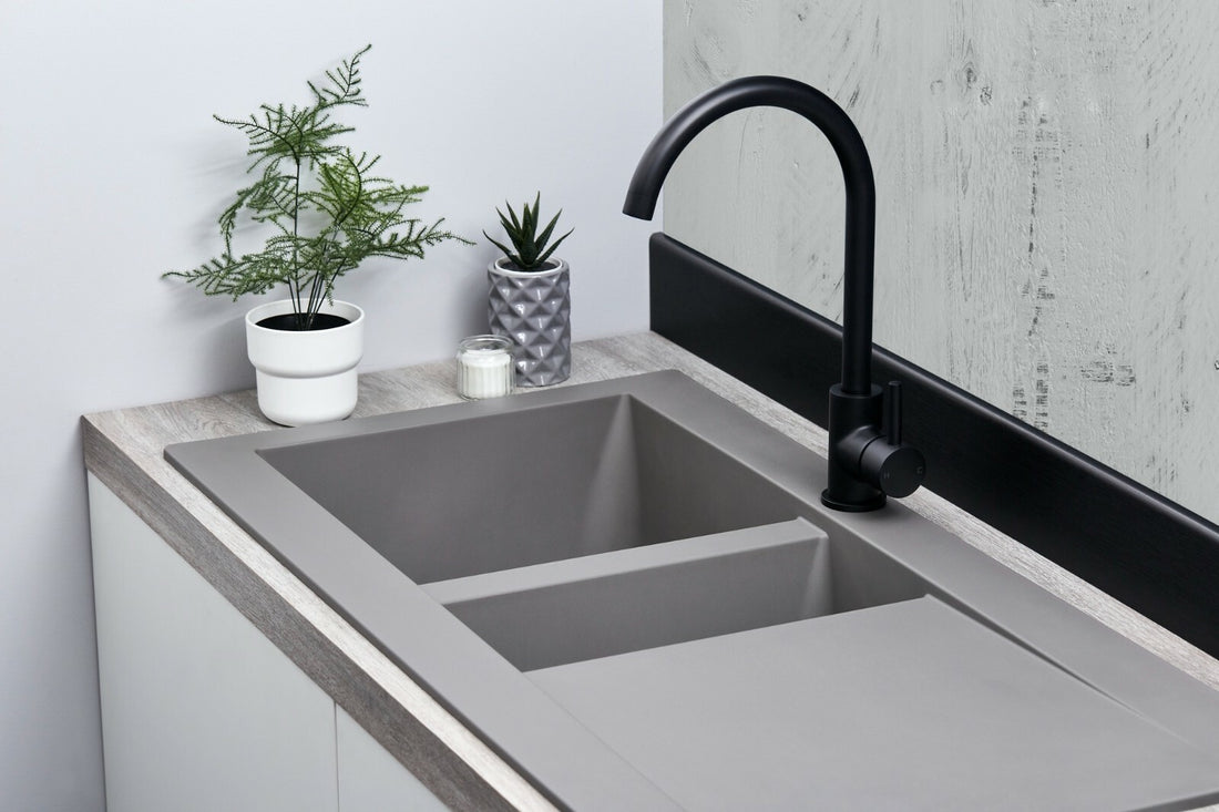 Liquida EW15GR 1.5 Bowl Composite Reversible Inset Grey Kitchen Sink 1000x500mm