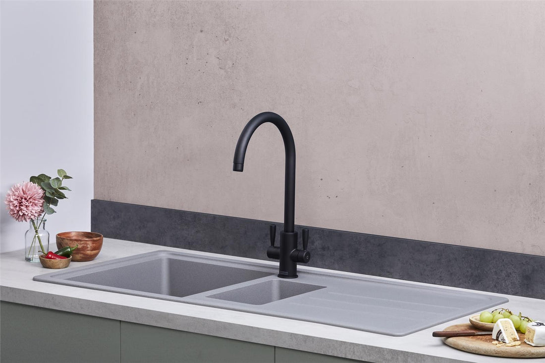 Franke Junos JSD651-97UG 1.5 Bowl Tectonite Reversible Inset Grey Kitchen Sink