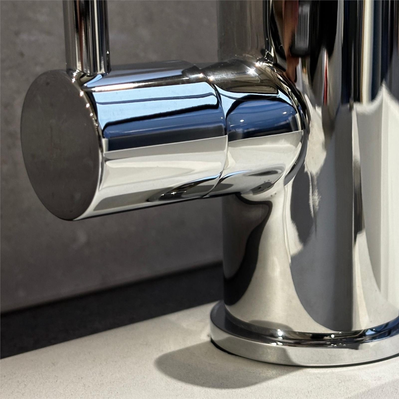 Liquida AD397CH Chrome Swan Neck Twin Lever Kitchen Mixer Tap - GRADED