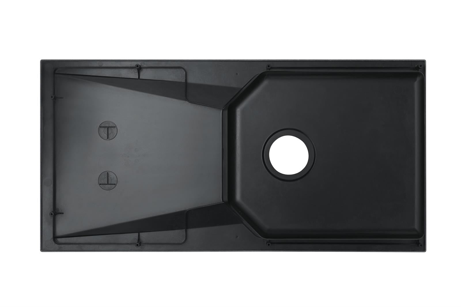 Liquida AGV100BL 1.0 Bowl Composite Reversible Black Kitchen Sink - GRADED
