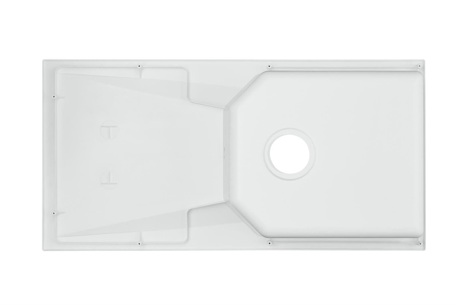 Liquida AGV100WH 1.0 Bowl Composite Reversible White Kitchen Sink And Waste Kit