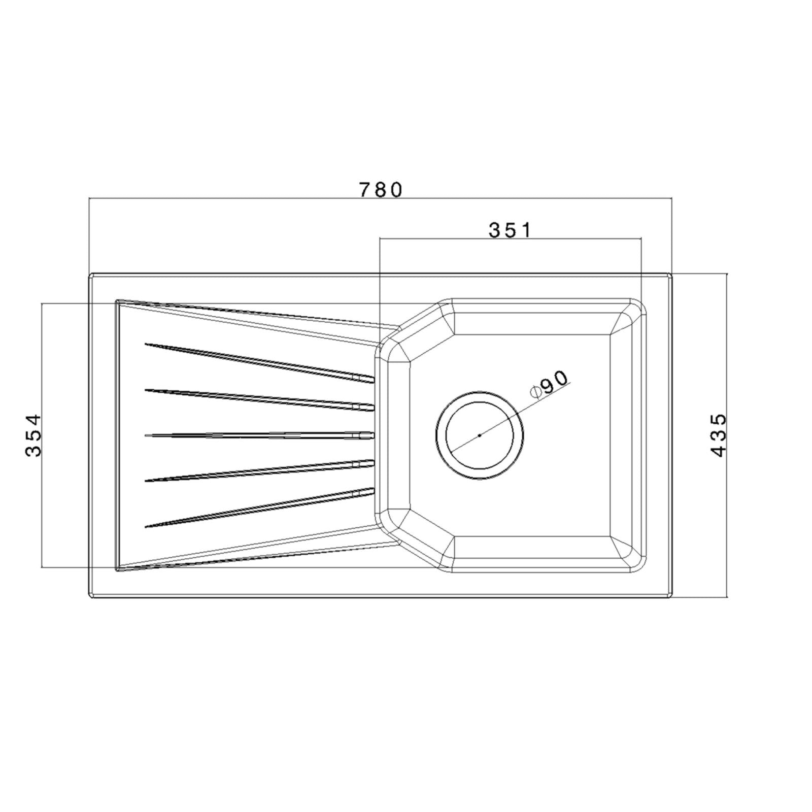 Liquida AGV780BL 1.0 Bowl Composite Reversible Black Kitchen Sink And Waste Kit