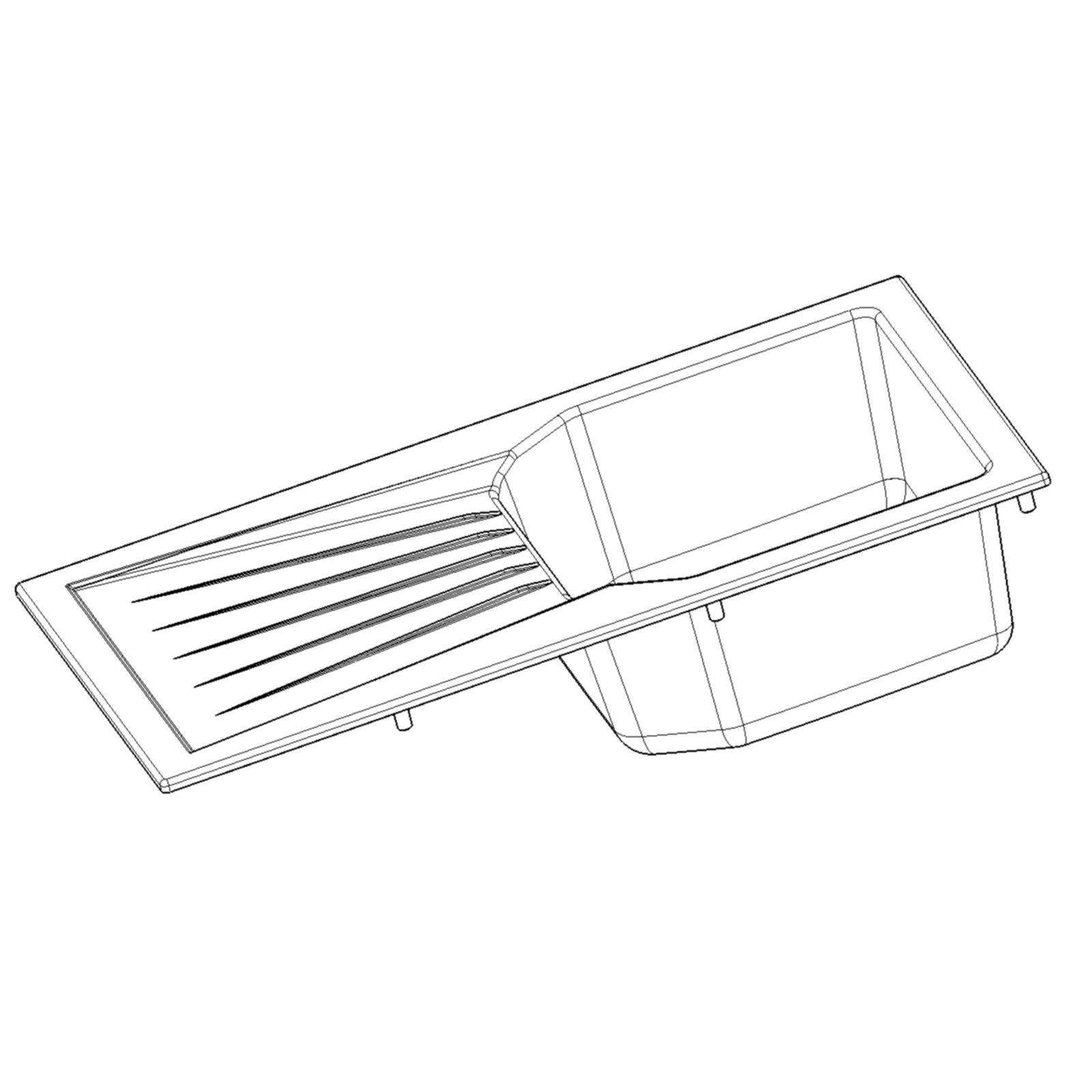 Liquida AGV780BL 1.0 Bowl Composite Reversible Black Kitchen Sink And Waste Kit