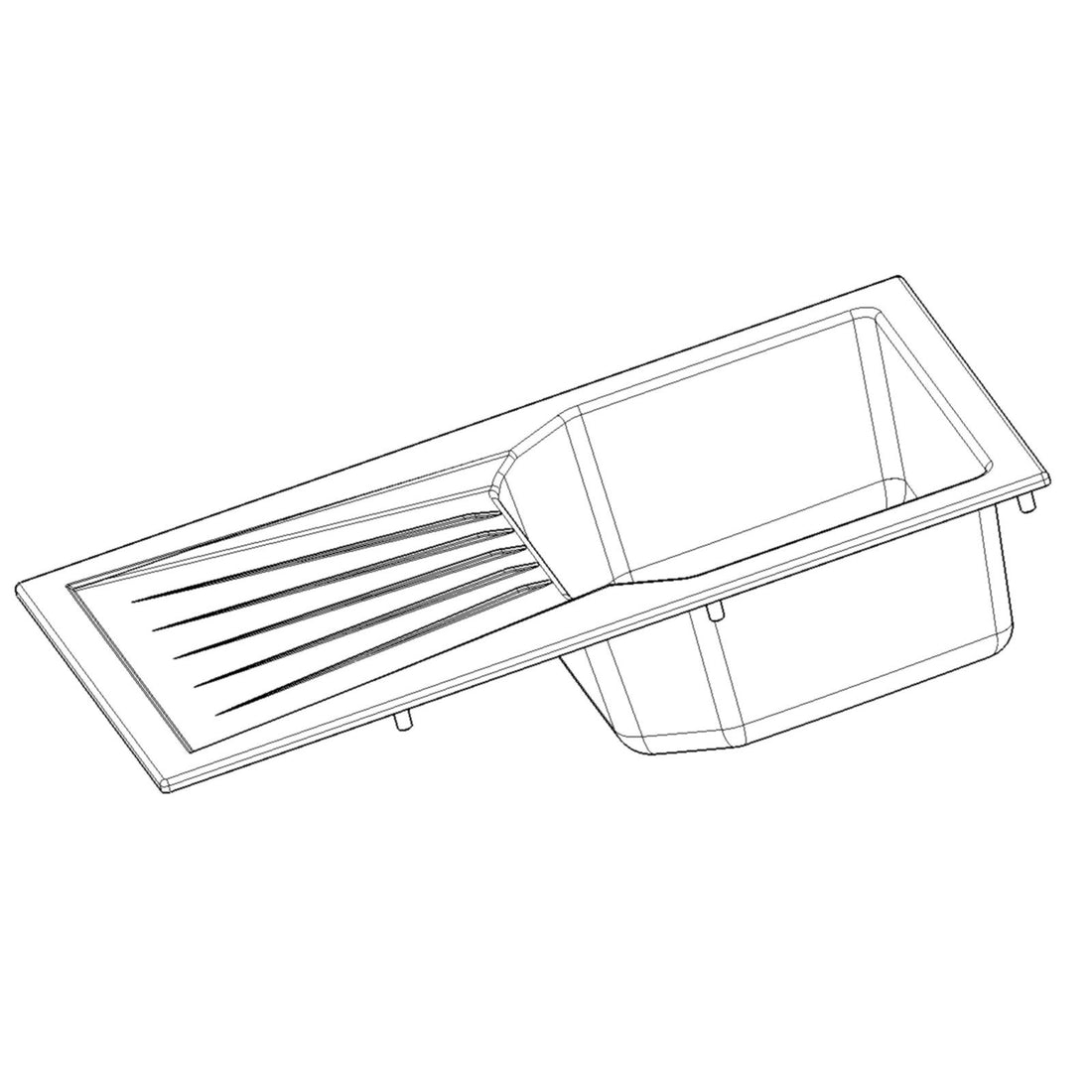 Liquida AGV780BL 1.0 Bowl Composite Reversible Black Kitchen Sink And Waste Kit