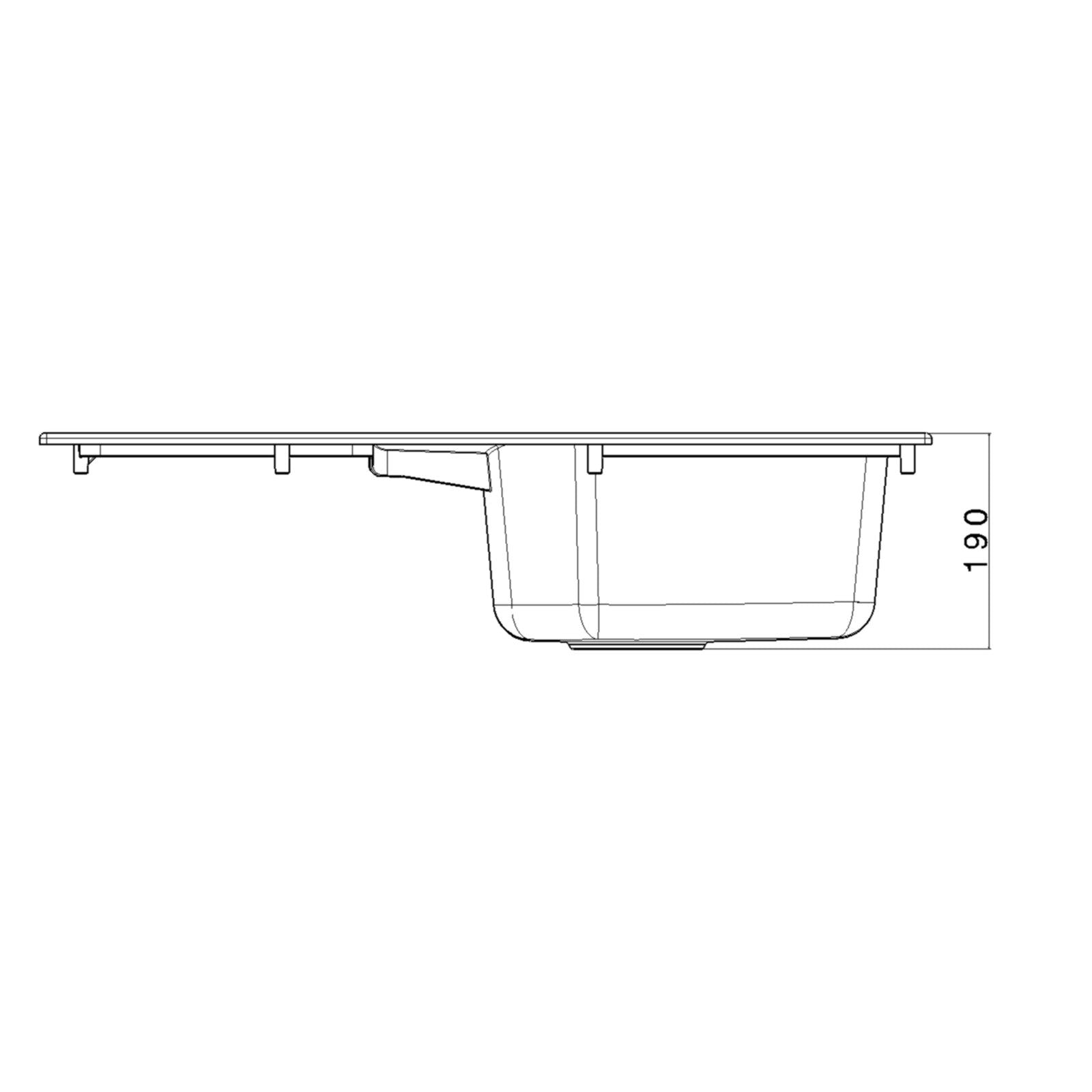 Liquida AGV780BL 1.0 Bowl Composite Reversible Black Kitchen Sink And Waste Kit