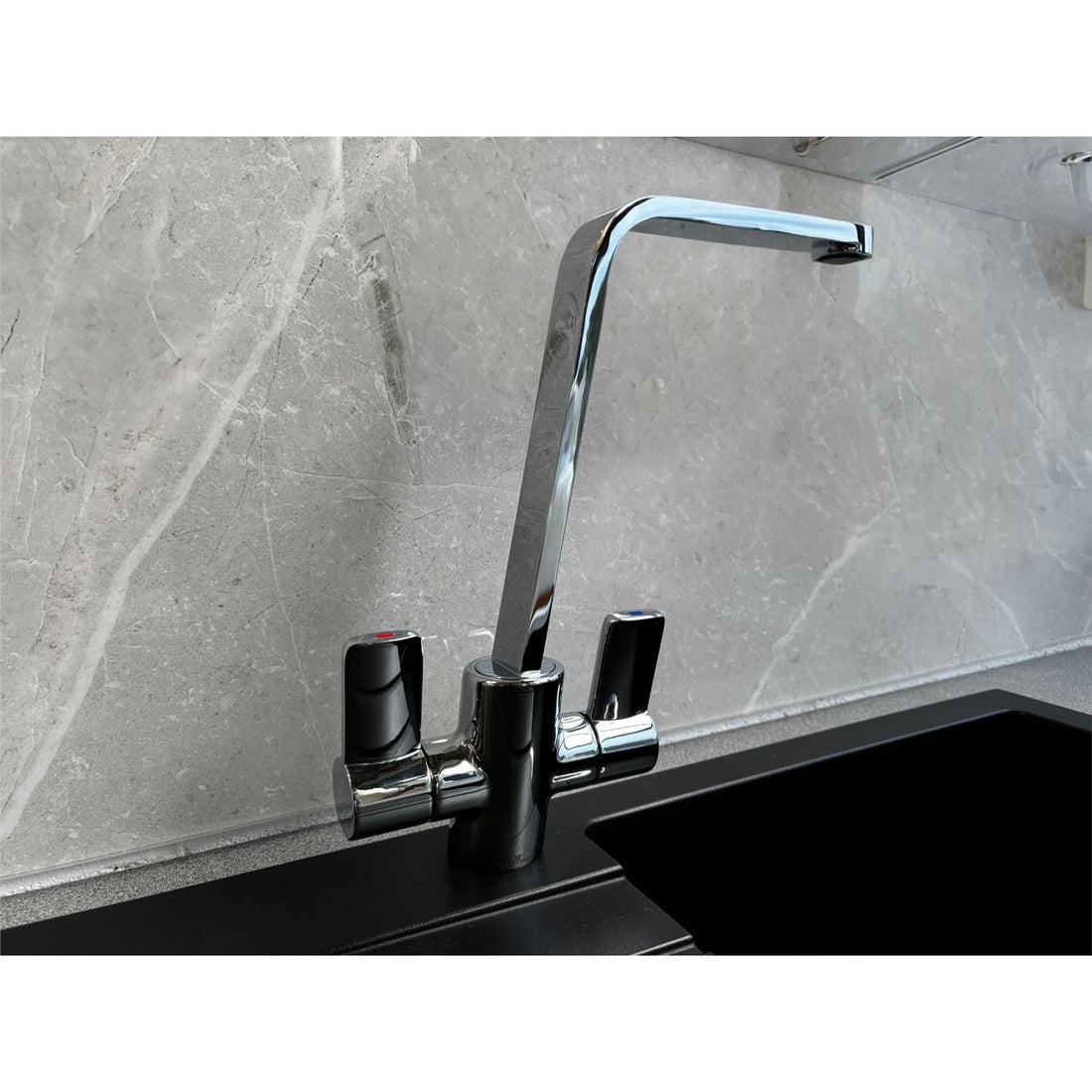 Reginox AMUR Chrome Single Lever Swan Neck Kitchen Mixer Tap