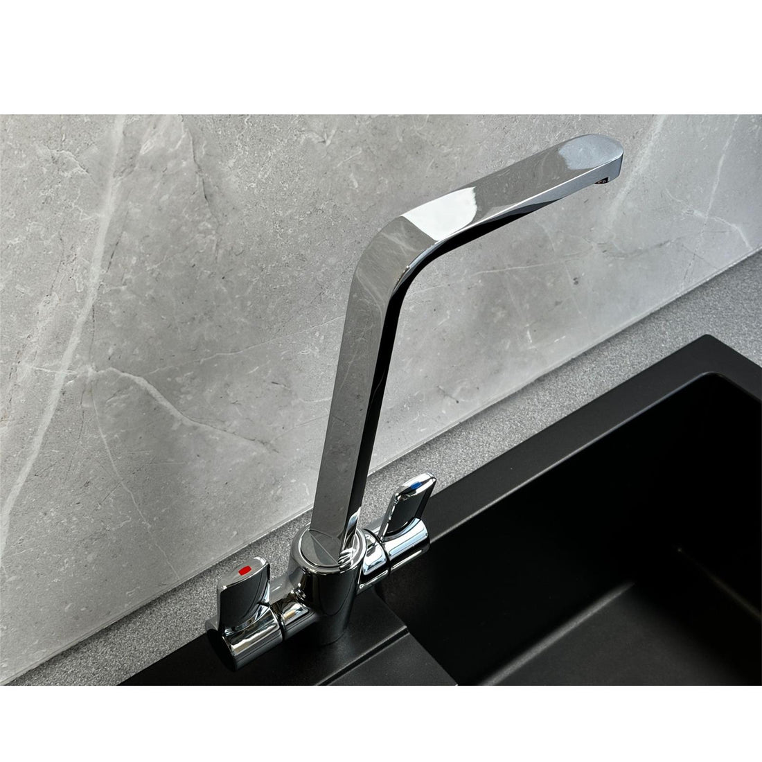 Reginox AMUR Chrome Single Lever Swan Neck Kitchen Mixer Tap