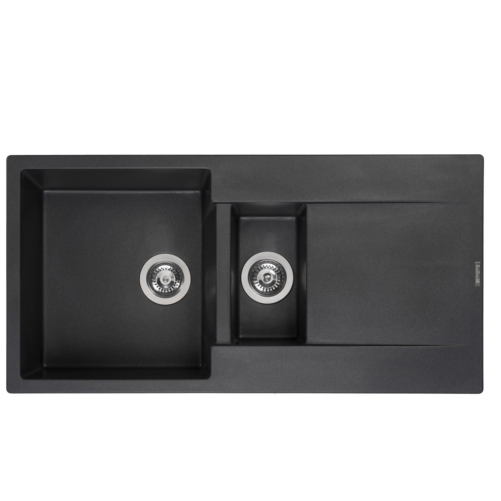 Reginox Amsterdam 15BS 1.5 Bowl Granite Reversible Inset Black Kitchen Sink