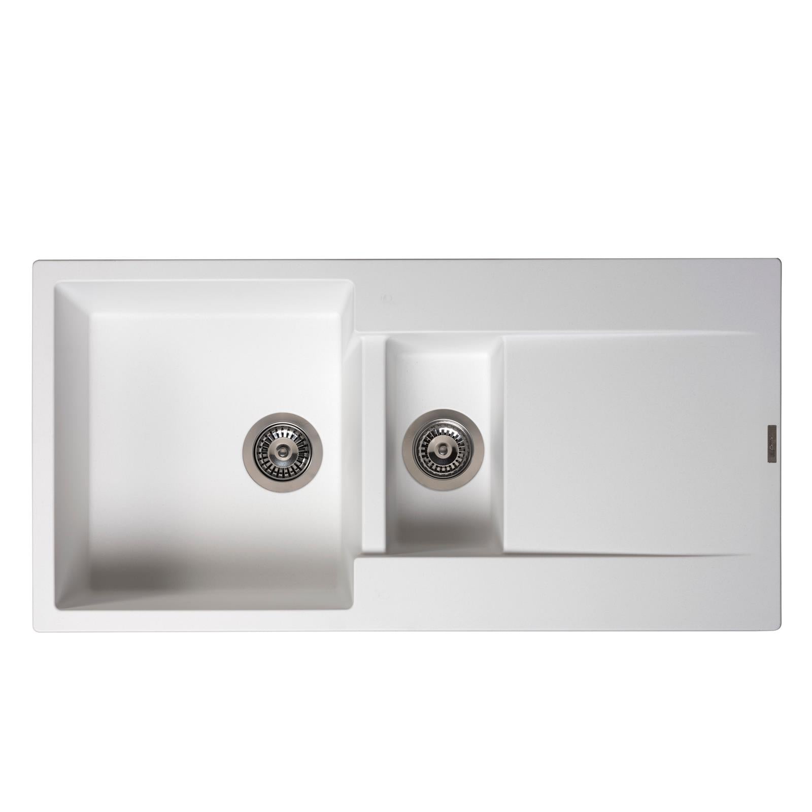 Reginox Amsterdam 15PW 1.5 Bowl Granite Reversible Inset White Kitchen Sink