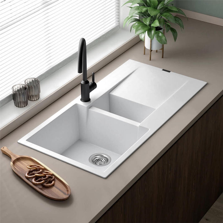 Reginox Amsterdam 15PW 1.5 Bowl Granite Reversible Inset White Kitchen Sink