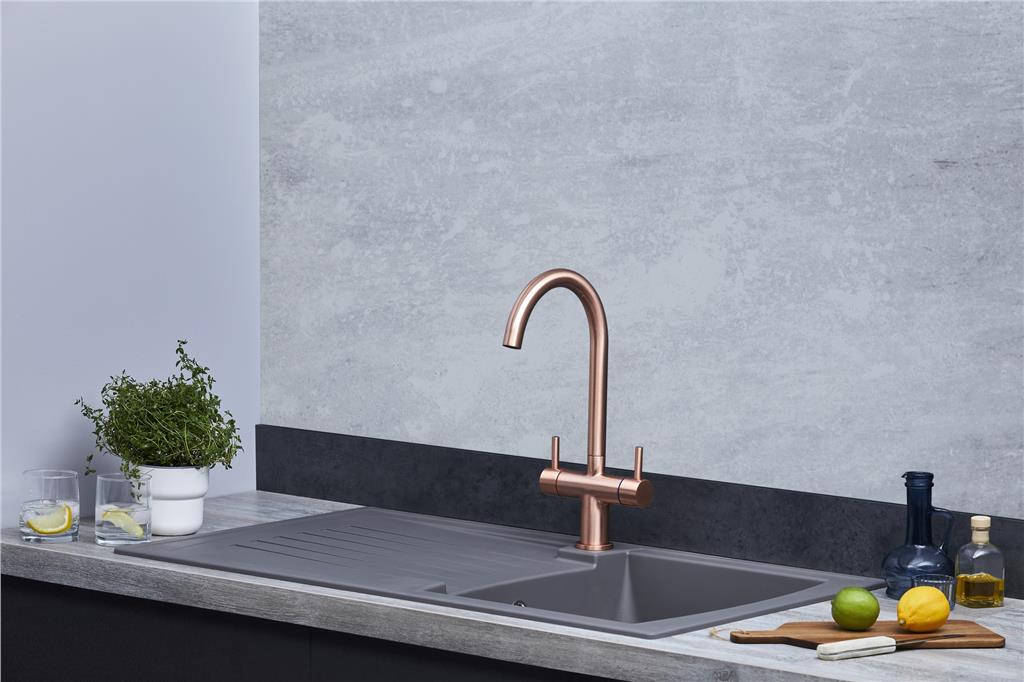 Liquida AR10GR 1 Bowl Composite Reversible Inset Grey Kitchen Sink - GRADED