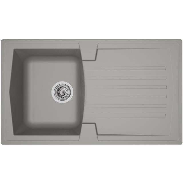 Liquida AR10GR 1 Bowl Composite Reversible Inset Grey Kitchen Sink - GRADED