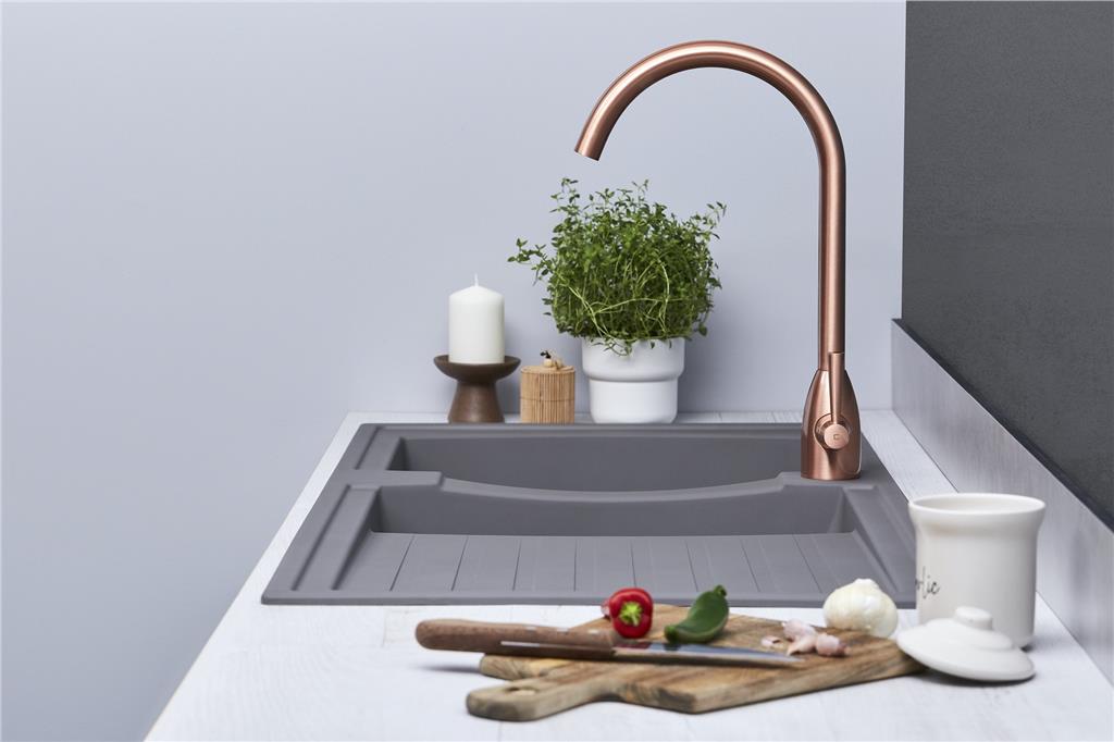 Liquida AR15GR 1.5 Bowl Composite Reversible Inset Grey Kitchen Sink With Waste