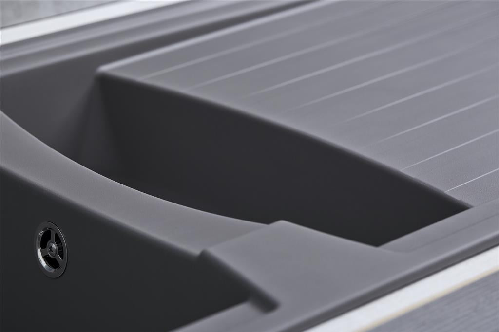Liquida AR15GR 1.5 Bowl Composite Reversible Inset Grey Kitchen Sink With Waste