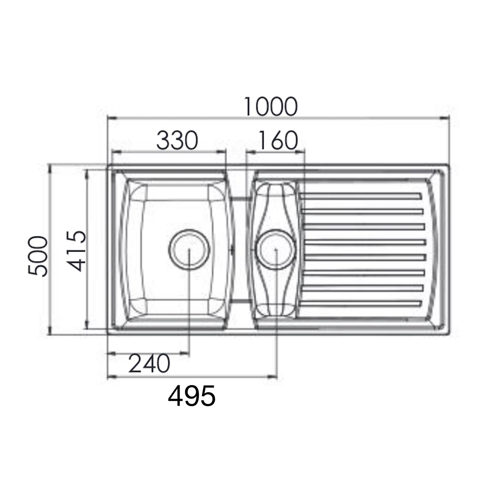 Liquida AR15WH 1.5 Bowl Composite Reversible White Kitchen Sink - GRADED