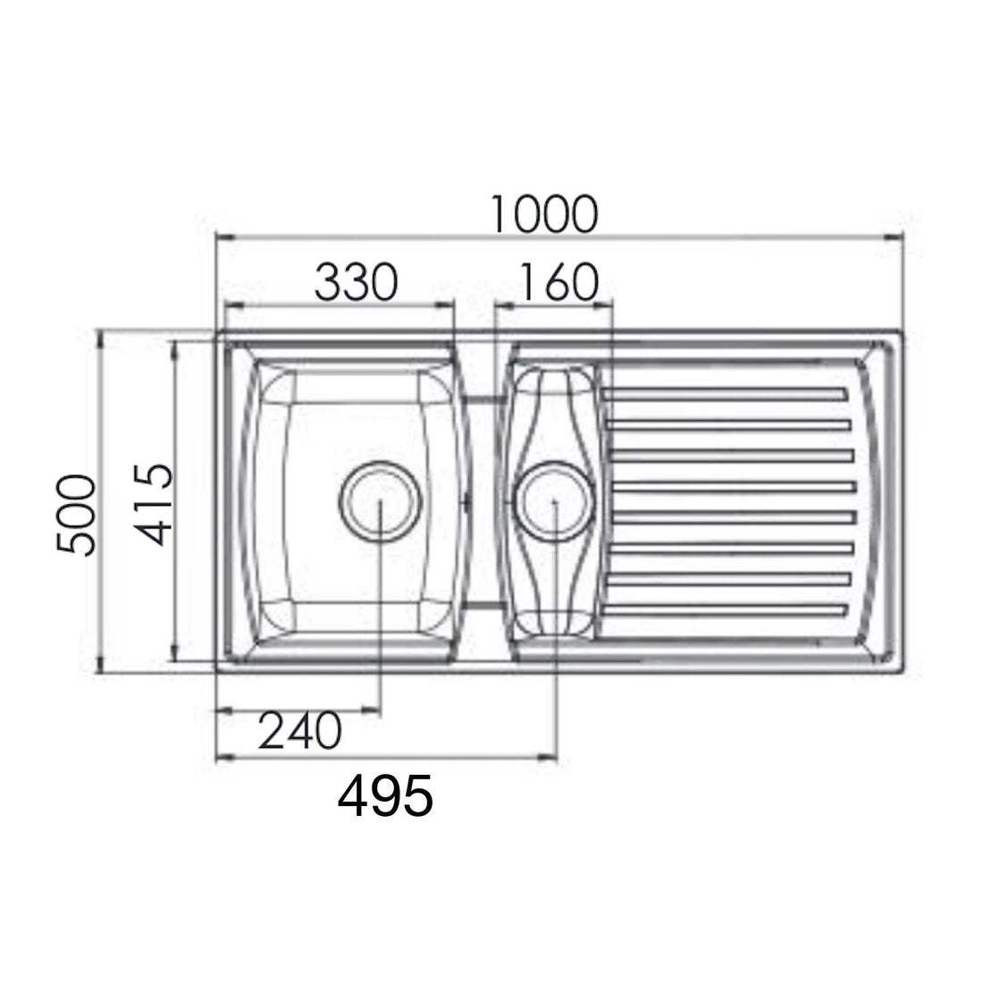 Liquida AR15WH 1.5 Bowl Composite Reversible White Kitchen Sink - GRADED