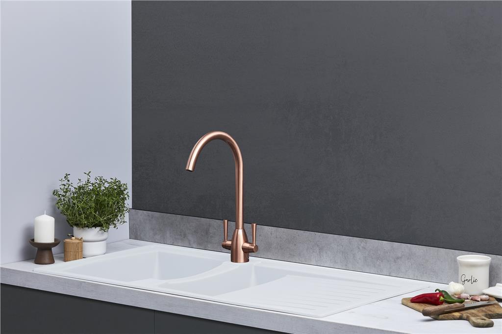 Liquida AR15WH 1.5 Bowl Composite Reversible White Kitchen Sink - GRADED