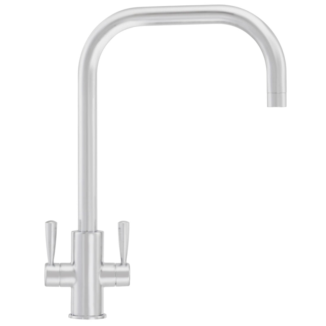 Franke Ascona Silk Steel U Spout Kitchen Tap Twin Lever Swivel Mixer - GRADED