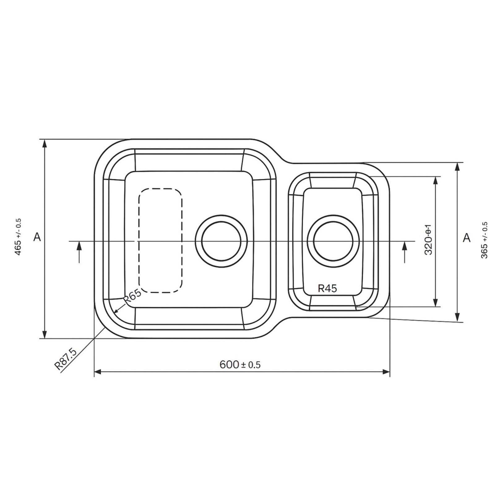 Franke Base Base 160 1.5 Bowl Undermount Stainless Steel Kitchen Sink 600x465mm