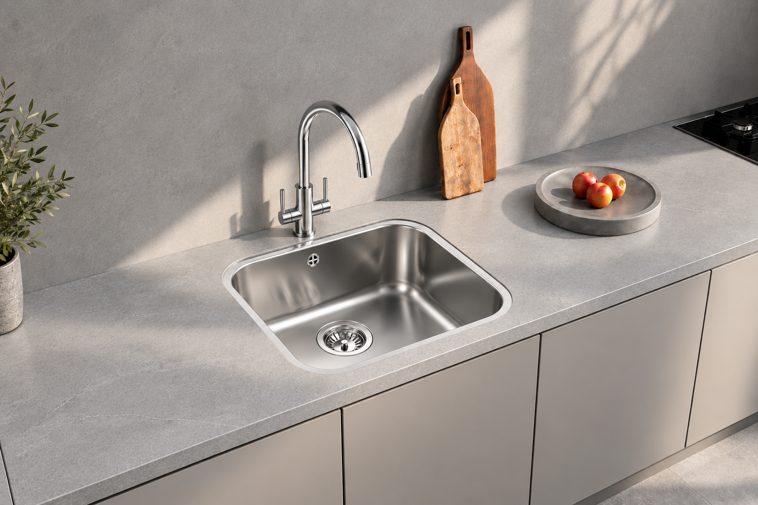 Franke Base 110-45 Undermount Stainless Steel Kitchen Sink 494 x 464mm