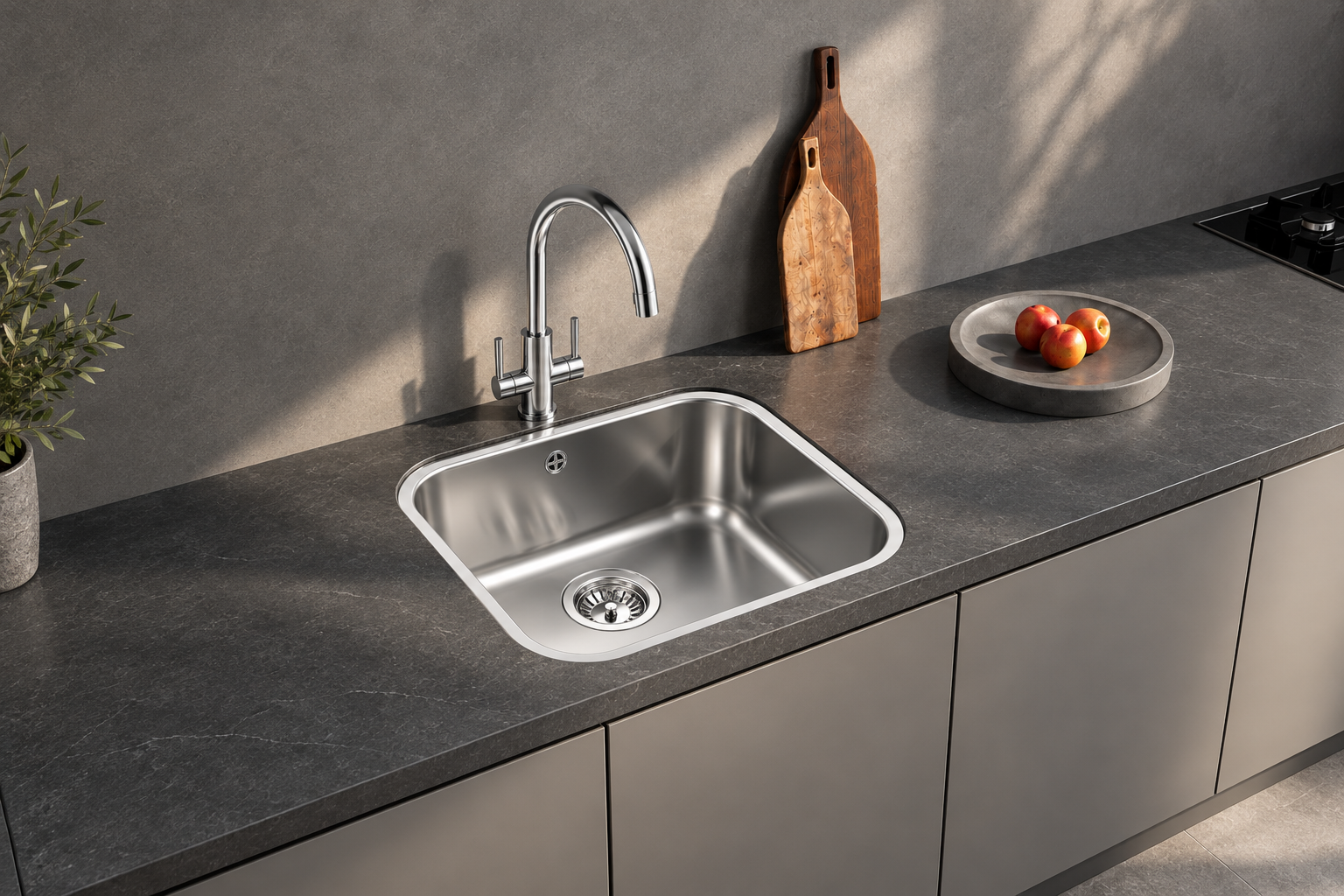 Franke Base 110-45 Undermount Stainless Steel Kitchen Sink 494 x 464mm