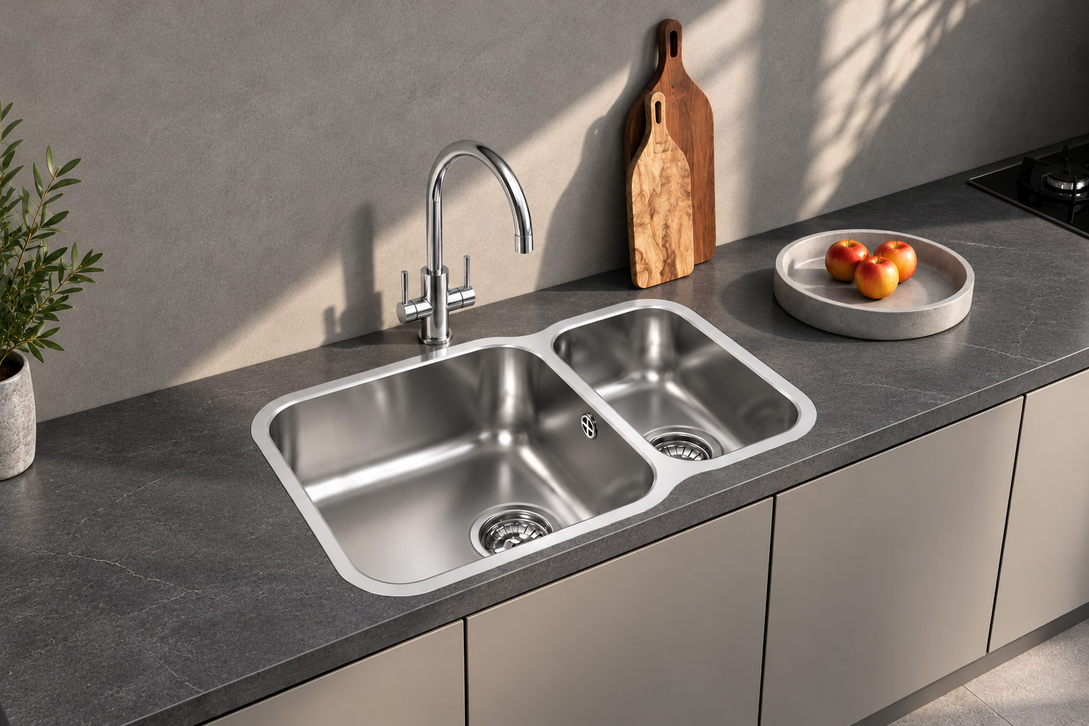 Franke Base 160 1.5 Bowl Undermount Stainless Steel Kitchen Sink 600 x 465mm