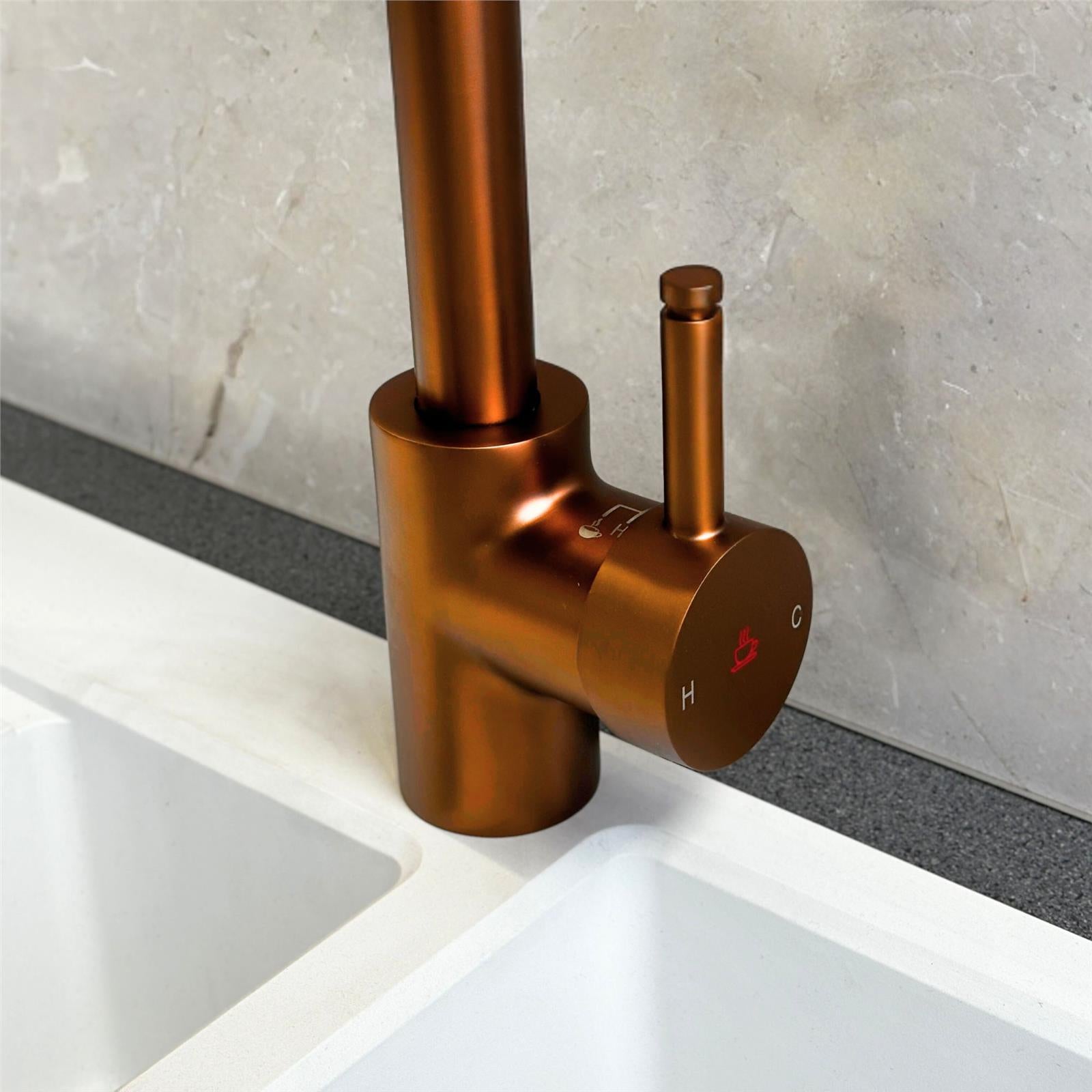 Liquida BHT311CP 3 In 1 Brushed Copper Kitchen Instant Boiling Hot Water Tap