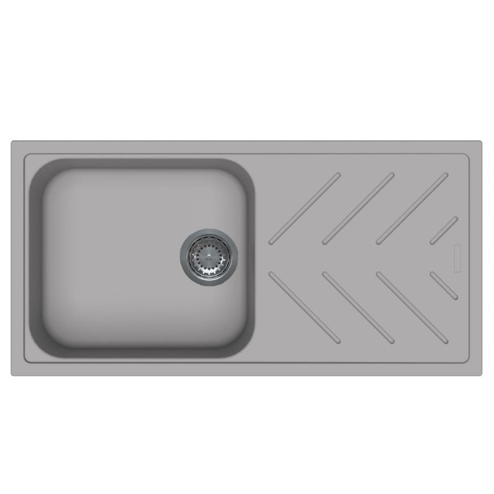 Reginox Calvi 10GR 1.0 Bowl Grey Granite Reversible Kitchen Sink With Waste