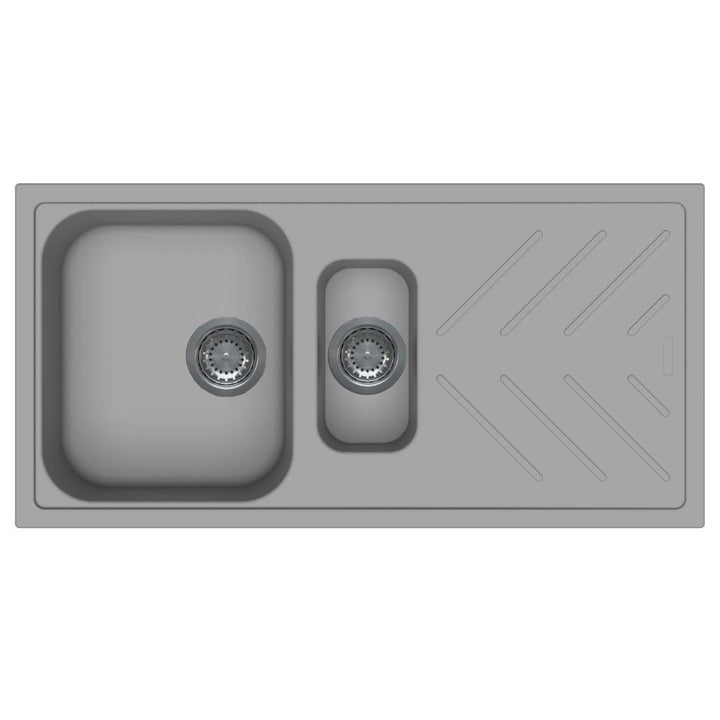 Reginox Calvi 15GR 1.5 Bowl Graphite Grey Granite Kitchen Sink With Wastes
