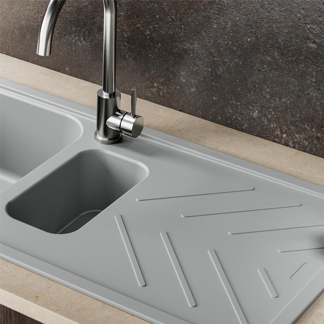 Reginox Calvi 15GR 1.5 Bowl Graphite Grey Granite Kitchen Sink With Wastes
