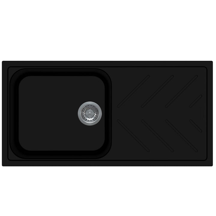 Reginox Calvi 10BL 1.0 Bowl Black Granite Reversible Kitchen Sink With Waste