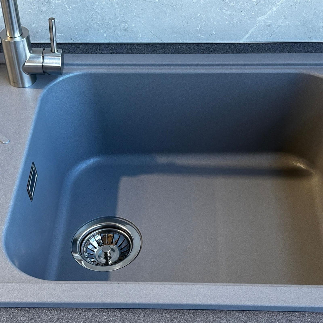 Reginox Calvi 10GR 1.0 Bowl Grey Granite Reversible Kitchen Sink With Waste