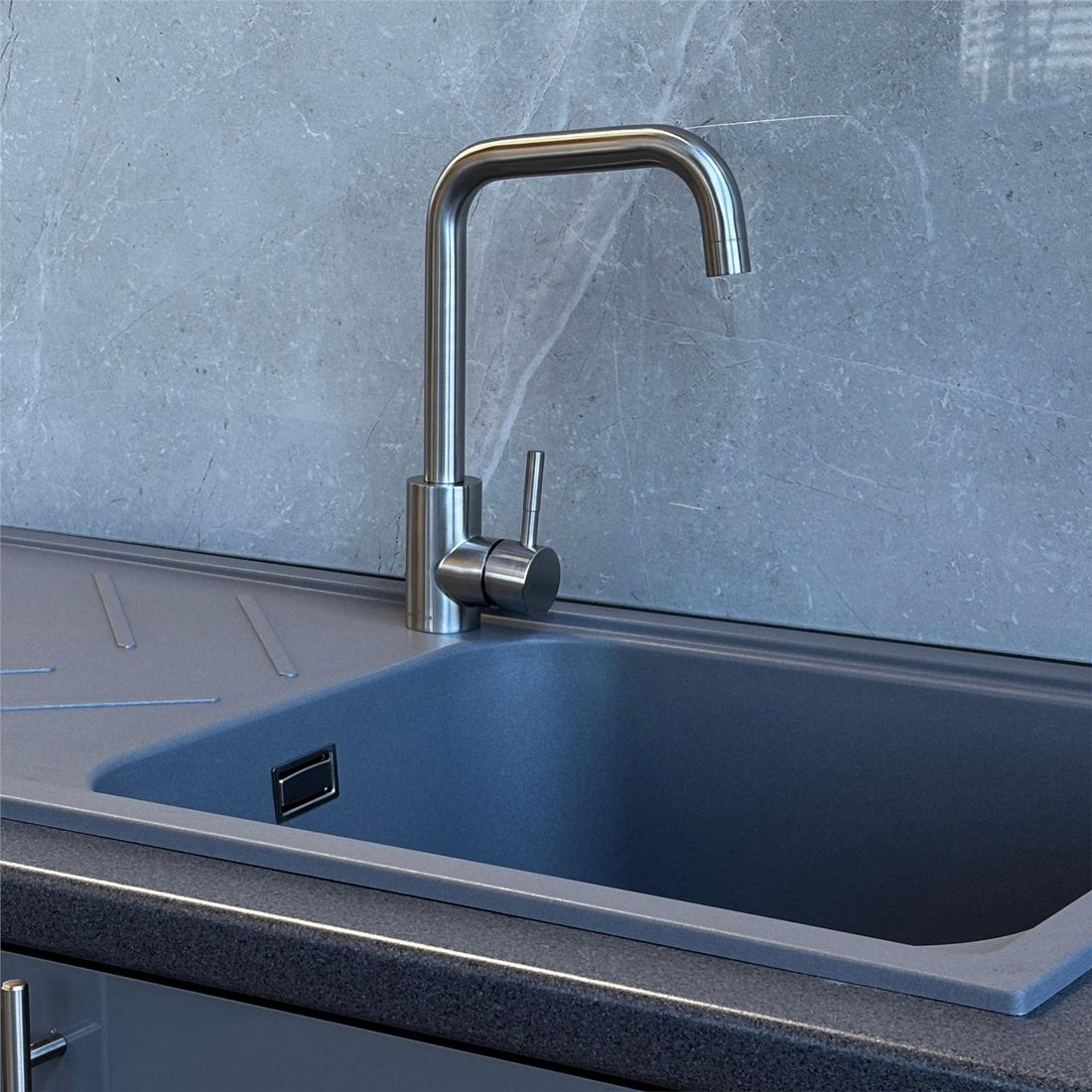 Reginox Calvi 10GR 1.0 Bowl Grey Granite Reversible Kitchen Sink With Waste