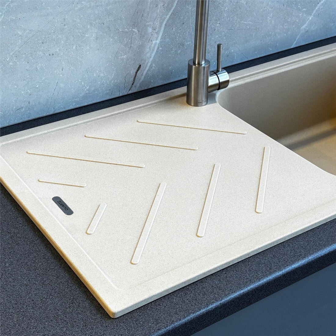 Reginox Calvi 10ST 1.0 Bowl Cream Granite Reversible Kitchen Sink With Waste