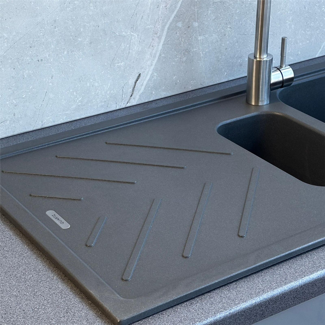 Reginox Calvi 15GM 1.5 Bowl Gun Metal Grey Granite Kitchen Sink With Wastes