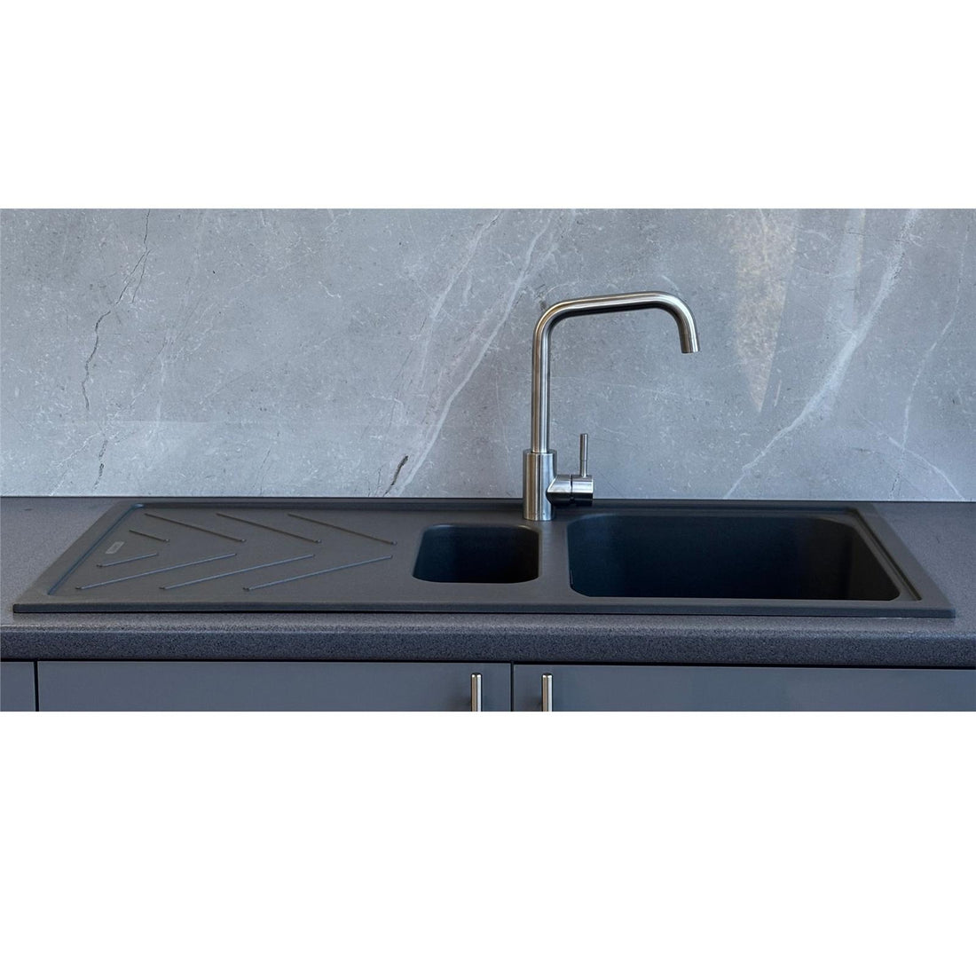 Reginox Calvi 15GR 1.5 Bowl Graphite Grey Granite Kitchen Sink With Wastes