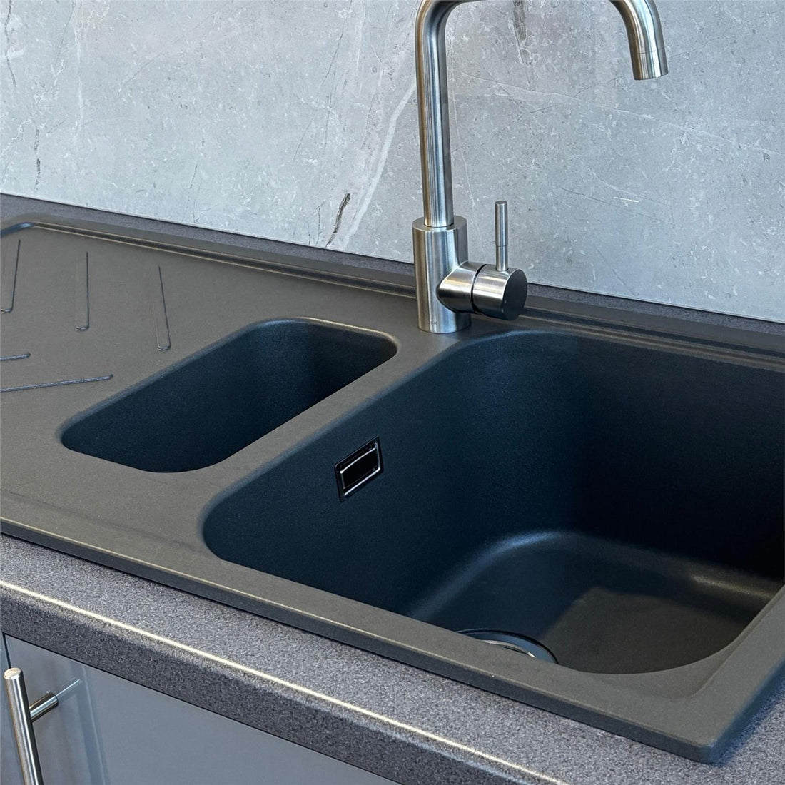 Reginox Calvi 15GR 1.5 Bowl Graphite Grey Granite Kitchen Sink With Wastes